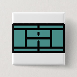 tennisbaan vierkante button 5,1 cm