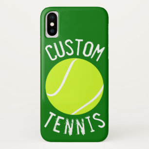 Tennisbal aangepaste tekst en kleur telefoonhoesje iPhone x hoesje