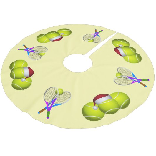 Tennisbal en Rackets Kerstmis Kerstboom Rok (Gekanteld)