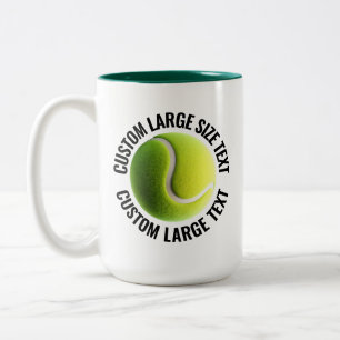 Tennisbal & grote tekst HUNTER GROEN 425g Custom Tweekleurige Koffiemok