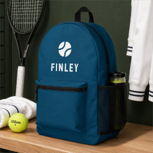 Tennisbal Icoon Motief Minimaal Blauw Bedrukte Rugzak