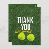 Tennisbal met bedanktekst briefkaart (Voorkant / Achterkant)