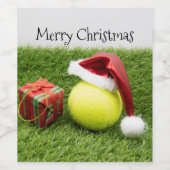 Tennisbal met kerstmis wijn etiket (Enkel label)