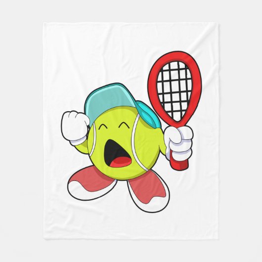 Tennisbal met Tennis racket Fleece Deken (Voorkant)