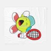Tennisbal met Tennis racket Fleece Deken (Voorkant (Horizontaal))