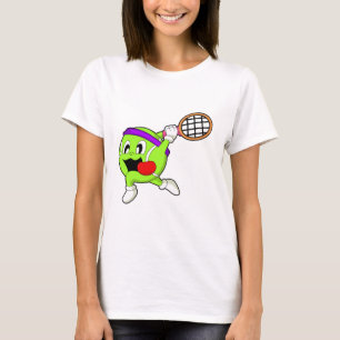 Tennisbal met Tennis racket T-shirt