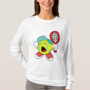 Tennisbal met Tennis racket T-shirt