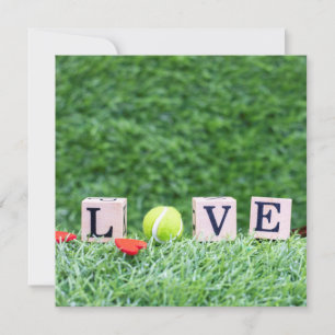 Tennisbal met Valentijn van LOVE-hout