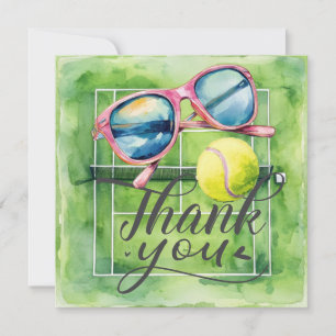 Tennisbal op het tennisveld bedankkaart