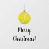 Tennisbal Ornament Vrolijk Kerstfeest Tekst Raamsticker (Vel)