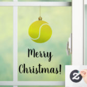 Tennisbal Ornament Vrolijk Kerstfeest Tekst Raamsticker (Huis)