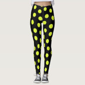 Tennisbal Patroon op zwart Leggings (Voorkant)
