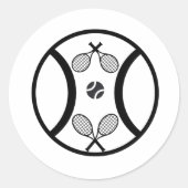 tennisbal ronde sticker (Voorkant)