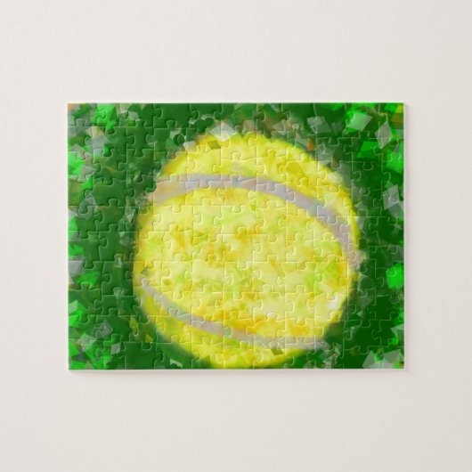 Tennisbal rust op het gras legpuzzel (Horizontaal)