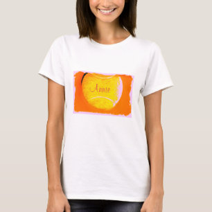 Tennisbal Sinaasappel Geel Roze 4Annie T-shirt