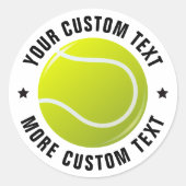 Tennisbal sticker met aangepaste tekst (Voorkant)