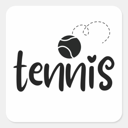 Tennisbal. Vierkante Sticker (Voorkant)