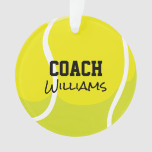 Tennisballen Coach NAAM Team Jaar Gele Sport Ornament