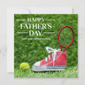 Tennisballen en racket Gelukkige Vaderdag Feestdagenkaart (Voorkant)