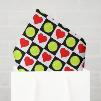 Tennisballen & Harten Patroon Tissuepapier