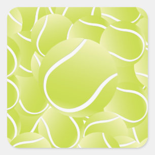 tennisballen vierkante sticker