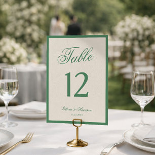 Tennisclub Groen Preppy Trouwtafel Nummer Kaart