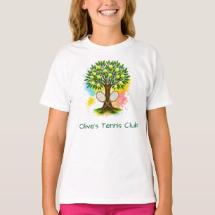 Tennisclub Retro Aquarel Boom T-shirt naar maat ge