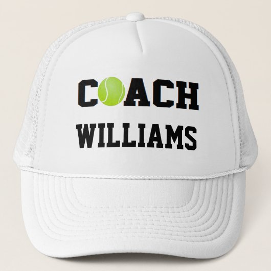 Tenniscoach - gepersonaliseerd trucker pet (Voorkant)