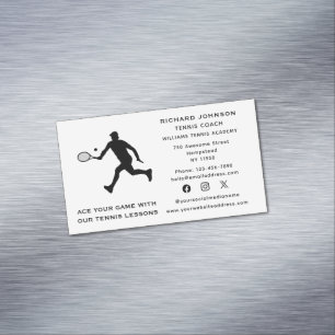 Tenniscoach Man Sportleraar Sociale Media Sport Magnetisch Visitekaartje