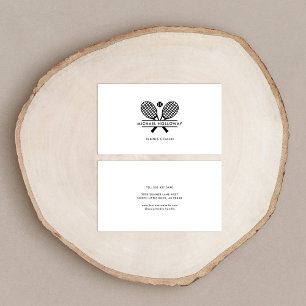 Tenniscoach Minimalist Zwart Wit Visitekaartje