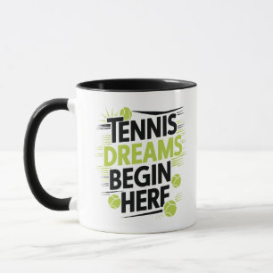 Tennisdromen beginnen hier, sportieve mokken