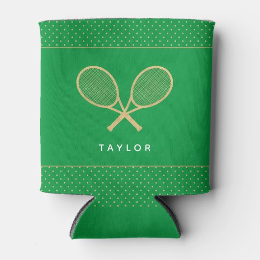Tennisfeest Chique Goud en Groen Custom Blikjeskoeler (Voorkant)