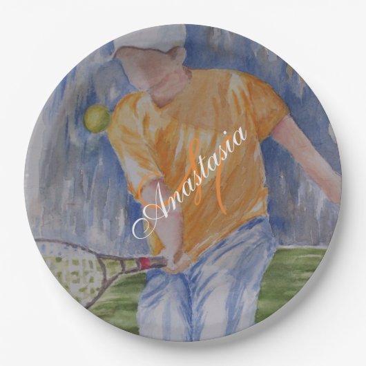 TENNISFEESTMONOGRAM PAPIEREN BORDJE (Voorkant)