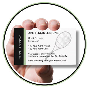Tennisinstructeur Moderne Visitekaartjes