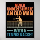 Tenniskunst voor mannen Opa Tennis Lover Tennis Pl Poster (Voorkant)