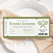 Tennisles cadeaubon certificaat kaart