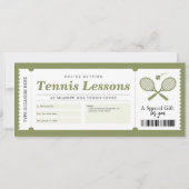Tennisles cadeauboncertificaat kaart (Voorkant)