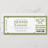 Tennisles Giftcertificaat Voucher Kaart (Voorkant)