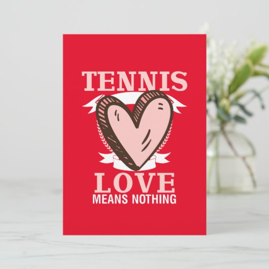 Tennisliefde betekent niets voor Valentijnsdag Feestdagenkaart (Staand voorkant)