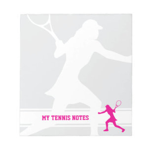 Tennisnotitieblok met silhouet van vrouwelijke spe notitieblok