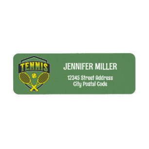 Tennisontwerp voor tennisliefhebbers etiket
