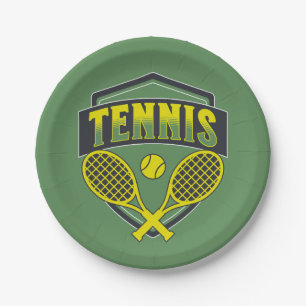 Tennisontwerp voor tennisliefhebbers papieren bordje