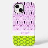 Tennispatroon aangepaste naam roze groen Case-Mate iPhone case (Achterkant)