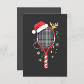 Tennispeddel met kerstmuts en kerstverlichting bedankkaart (Voorkant / Achterkant)