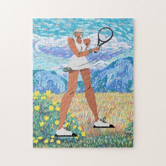 Tennispuzzels voor Vrouw Speler Legpuzzel (Verticaal)