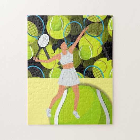Tennispuzzels voor Vrouw Speler Legpuzzel (Verticaal)