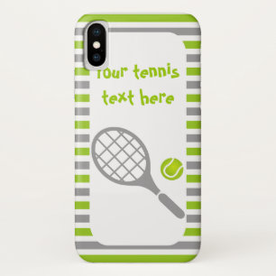 Tennisracket en bal groene strepen iPhone x hoesje