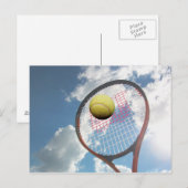 Tennisracket en Bal in het Air Briefkaart (Voorkant / Achterkant)