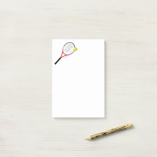 Tennisracket en -bal post-it® notes (Op bureau)