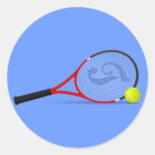 Tennisracket en Bal Ronde Sticker